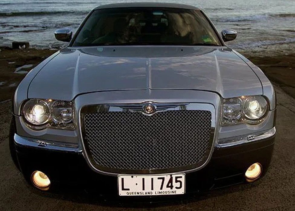 Front View of Limousines on the Beach — Superstretch300 Limousines in Sunshine Coast, QLD