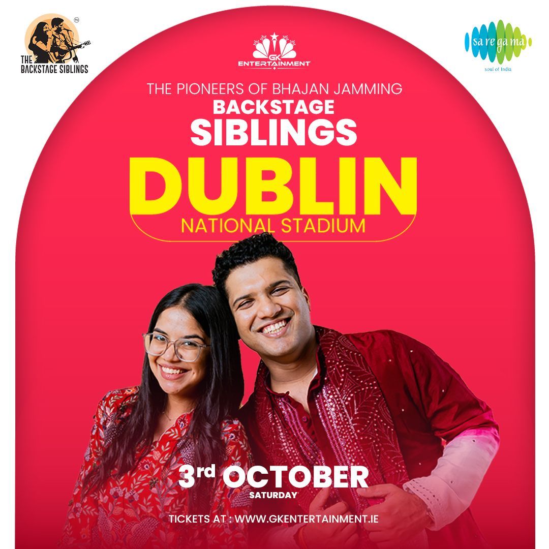 GK Entertainment presents Backstage Siblings Bhajan Clubbing Live in Dublin on 3rd October 2026 at t