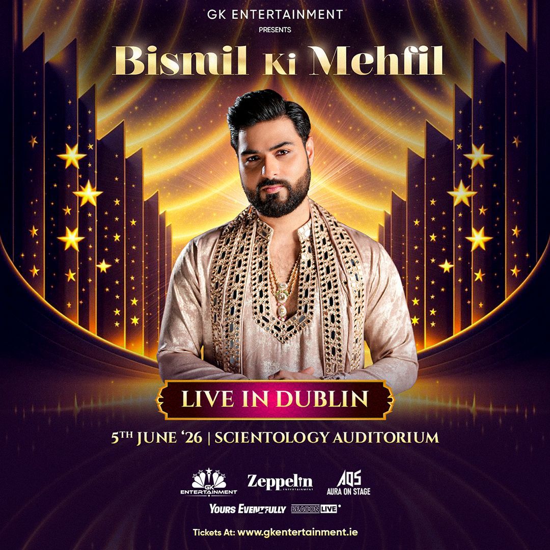 Experience Bismil Ki Mehfil live in Dublin on 5th June 2026. A soulful evening of Sufi, Qawali, Boll