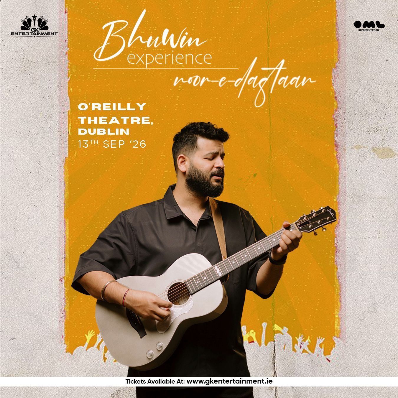 Noor - E - Dastaan by Bhuwin live in Dublin at O’Reilly Theatre on 13 Sept 2026. Poetry, folk music