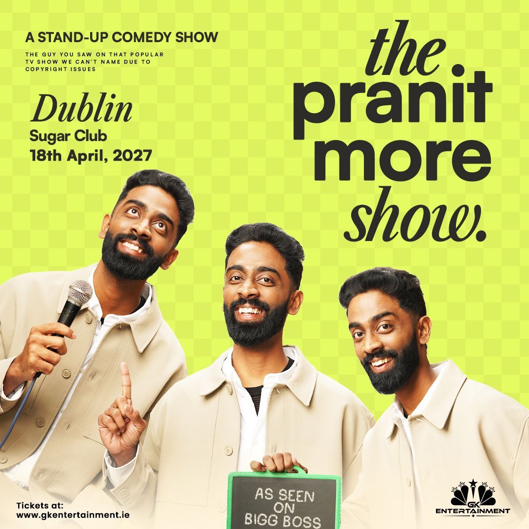 Pranit More Live in Dublin at The Sugar Club on Sunday, 18 April 2027, presented by GK Entertainment