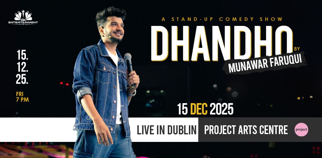 GK Entertainment logo, event organizer for Munawar Faruqui's Irish debut comedy show on February 9, 2025