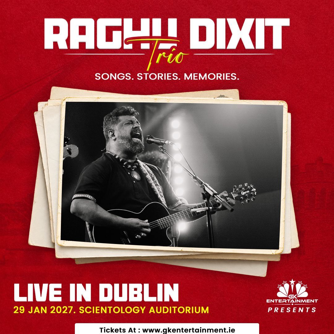 Experience Raghu Dixit Trio live in Dublin on 29 January 2027 at Scientology Auditorium. An intimate