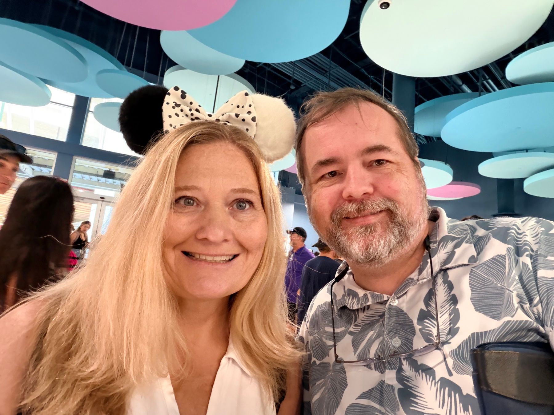 Jesse and his wife on Disney Destiny embarkation day