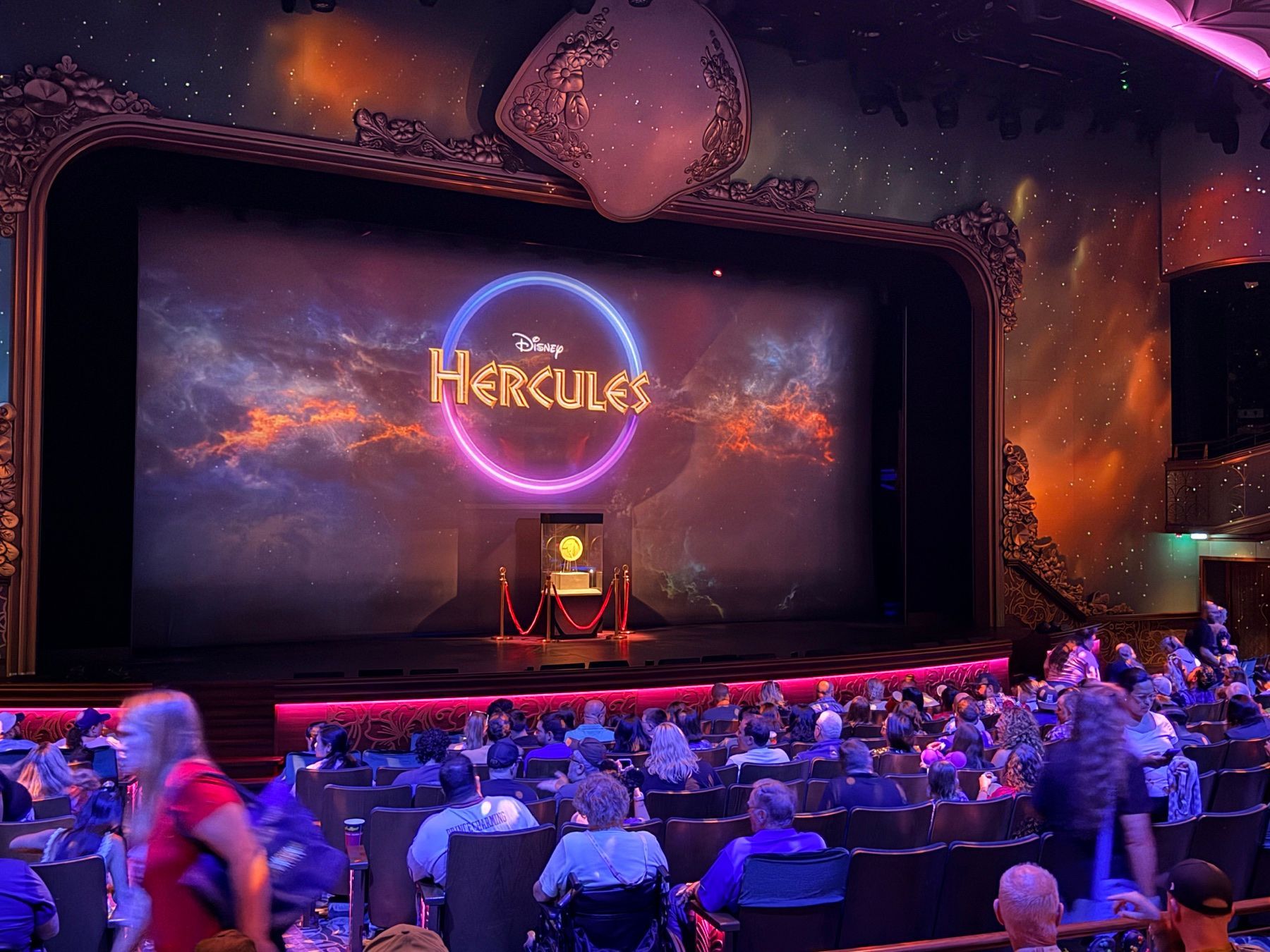 Theater before Disney Hercules aboard Disney Destiny