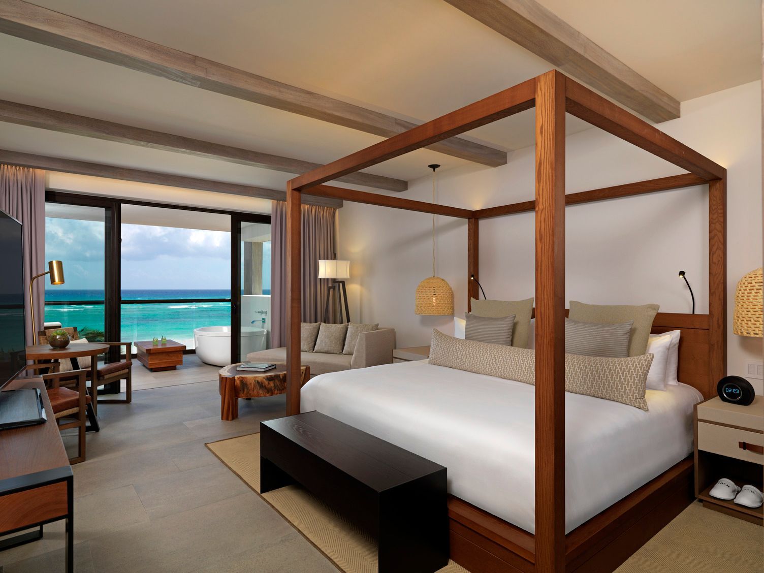 Ocean-view Alcoba guest room at UNICO 20°87° Hotel Riviera Maya