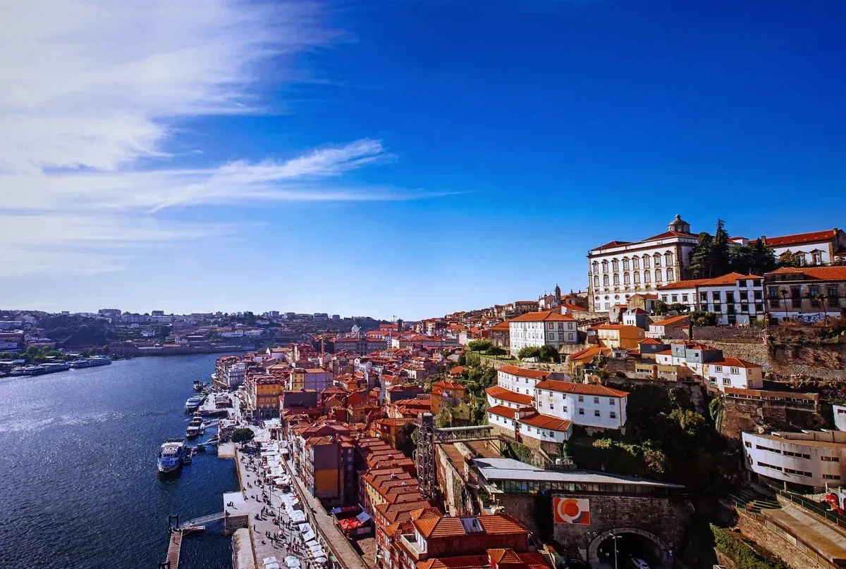 Porto, Portugal riverfront along the Douro River