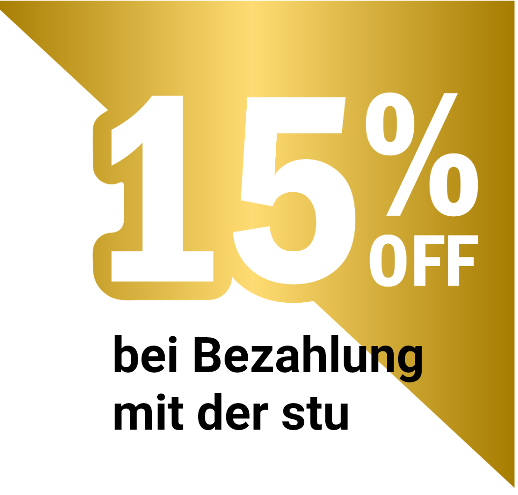 15 % Cashback bei Bezahlung mit StuCard (schwarz)
