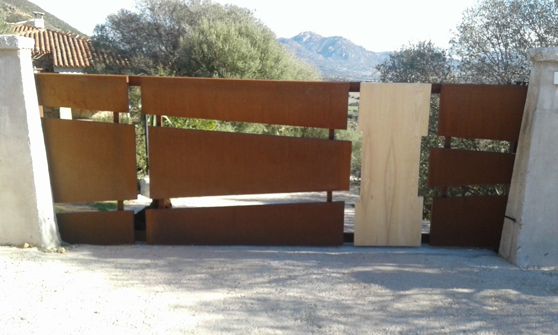 cancello acciaio corten