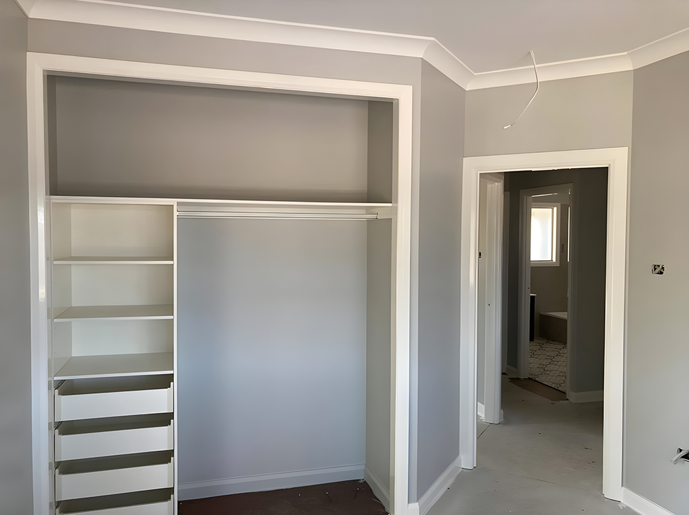 Empty Built-In Wardrobe Gray Room