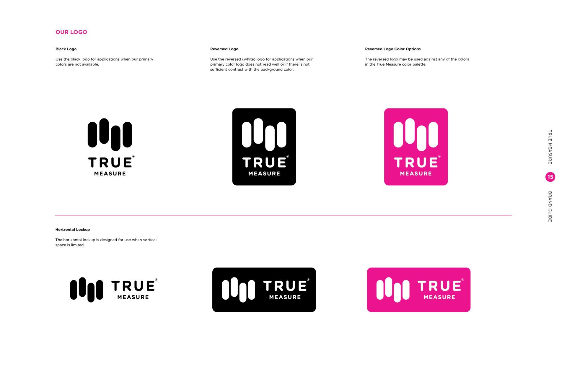 A bunch of different logos for a company called true