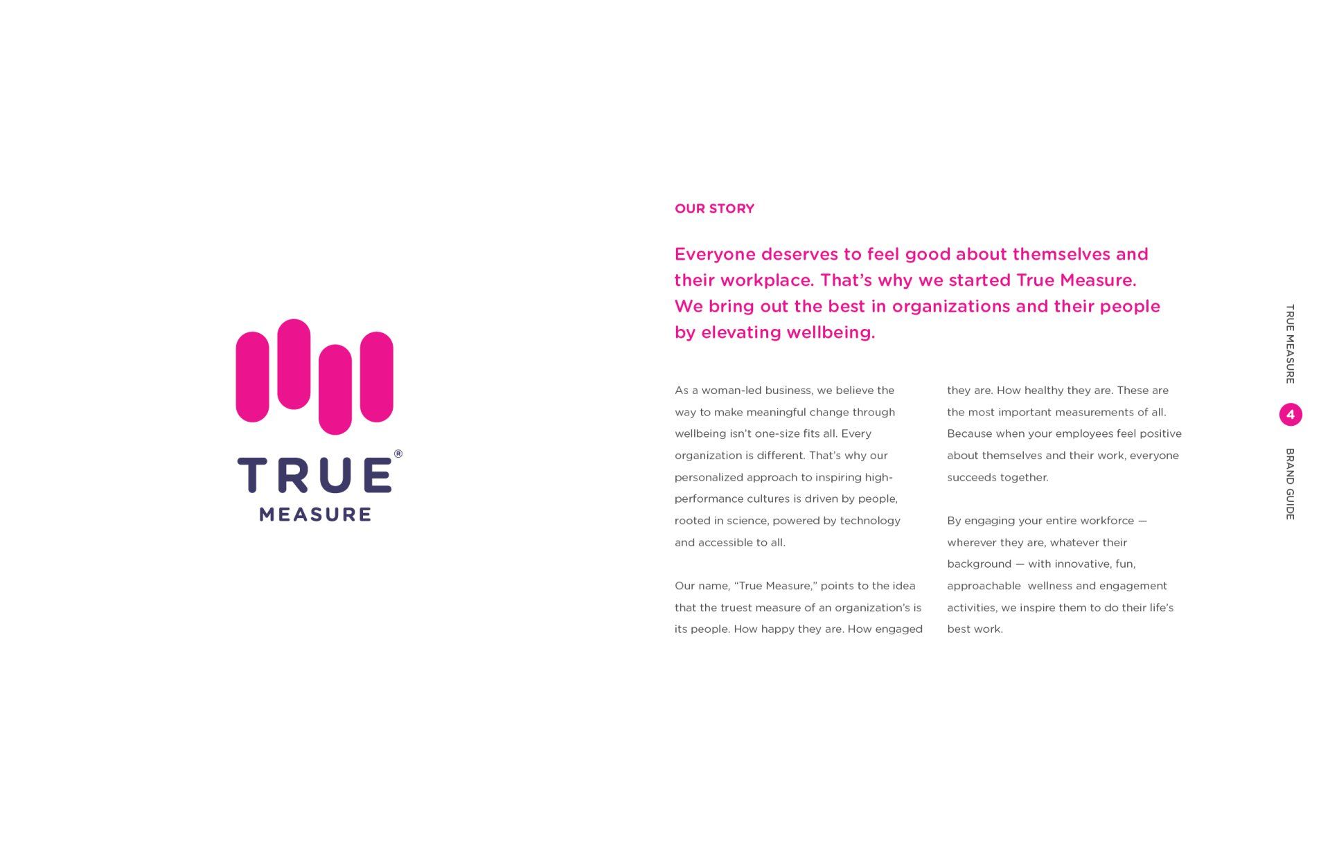 A white background with a pink logo that says true minus.