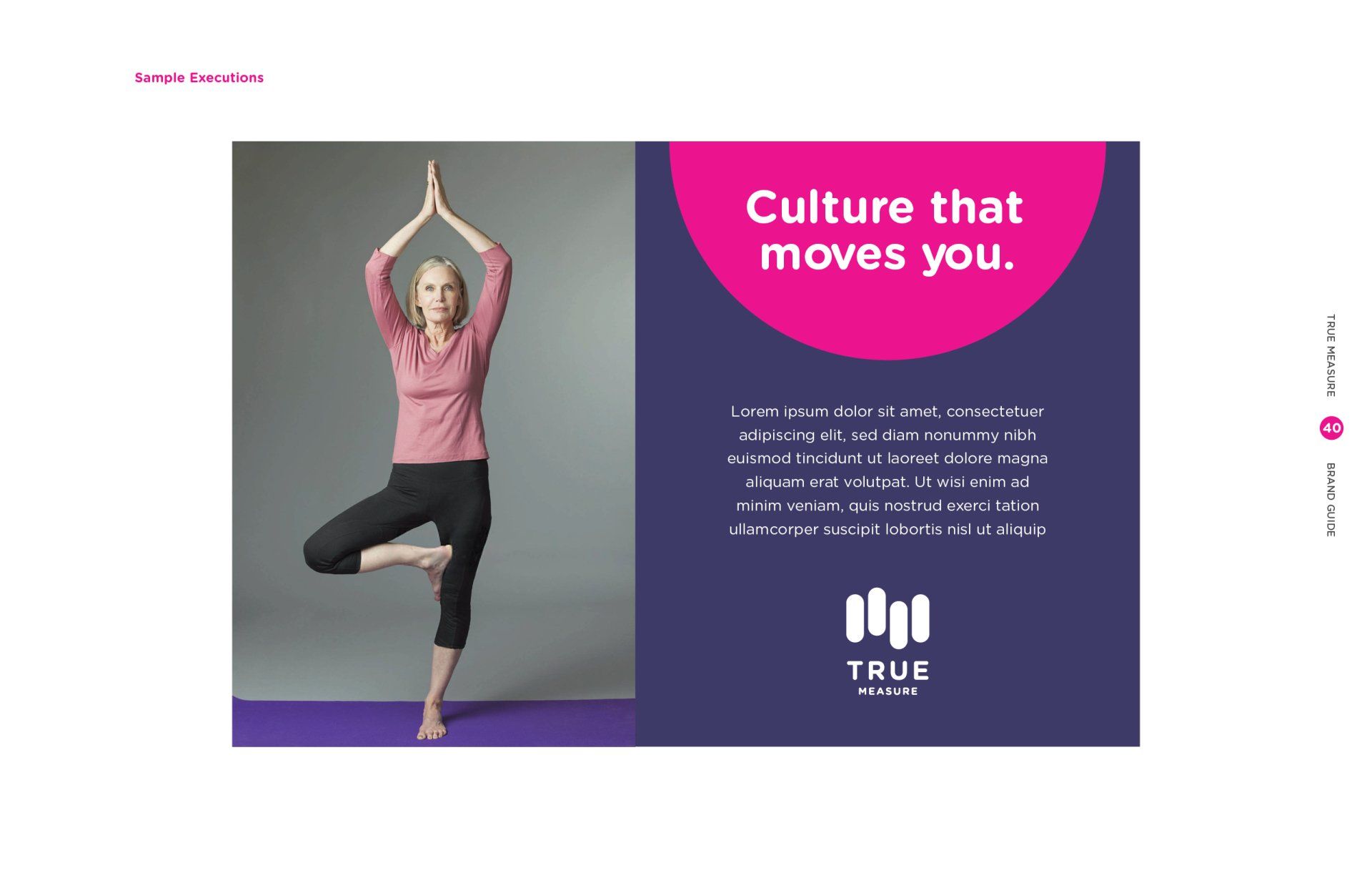 A woman is standing on one leg on a yoga mat.