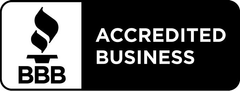 BBB Accredited Business logo: torch icon with 