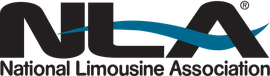 National Limousine Association logo with black NLA letters and blue swoosh above the name