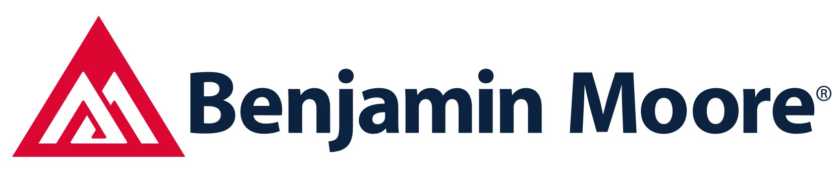 Benjamin Moore logo with red triangle icon and dark blue text