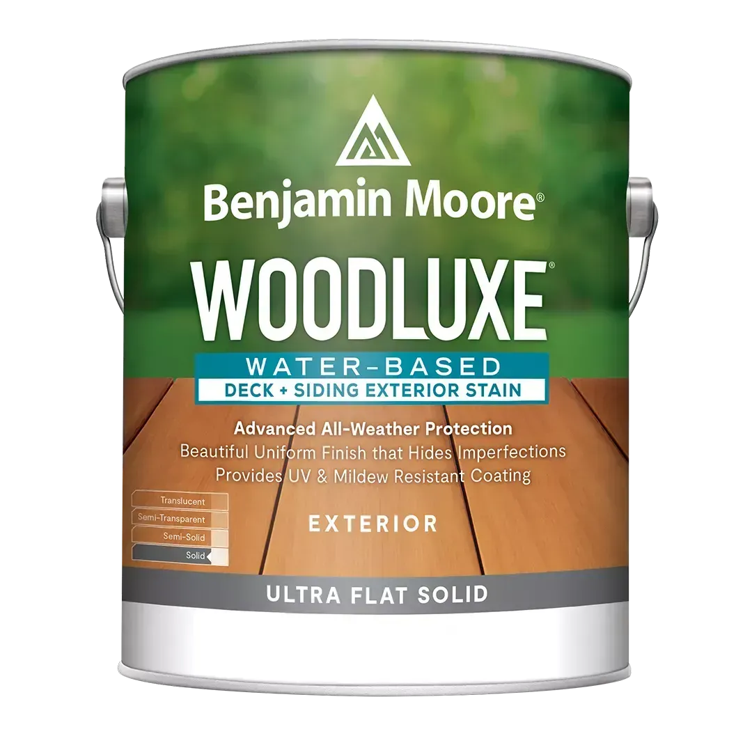 Woodluxe® Water-Based Deck + Siding Exterior Stain - Ultra-Flat Solid Woodluxe® Water-Based Deck + Siding Exterior Stain - Ultra-Flat Solid