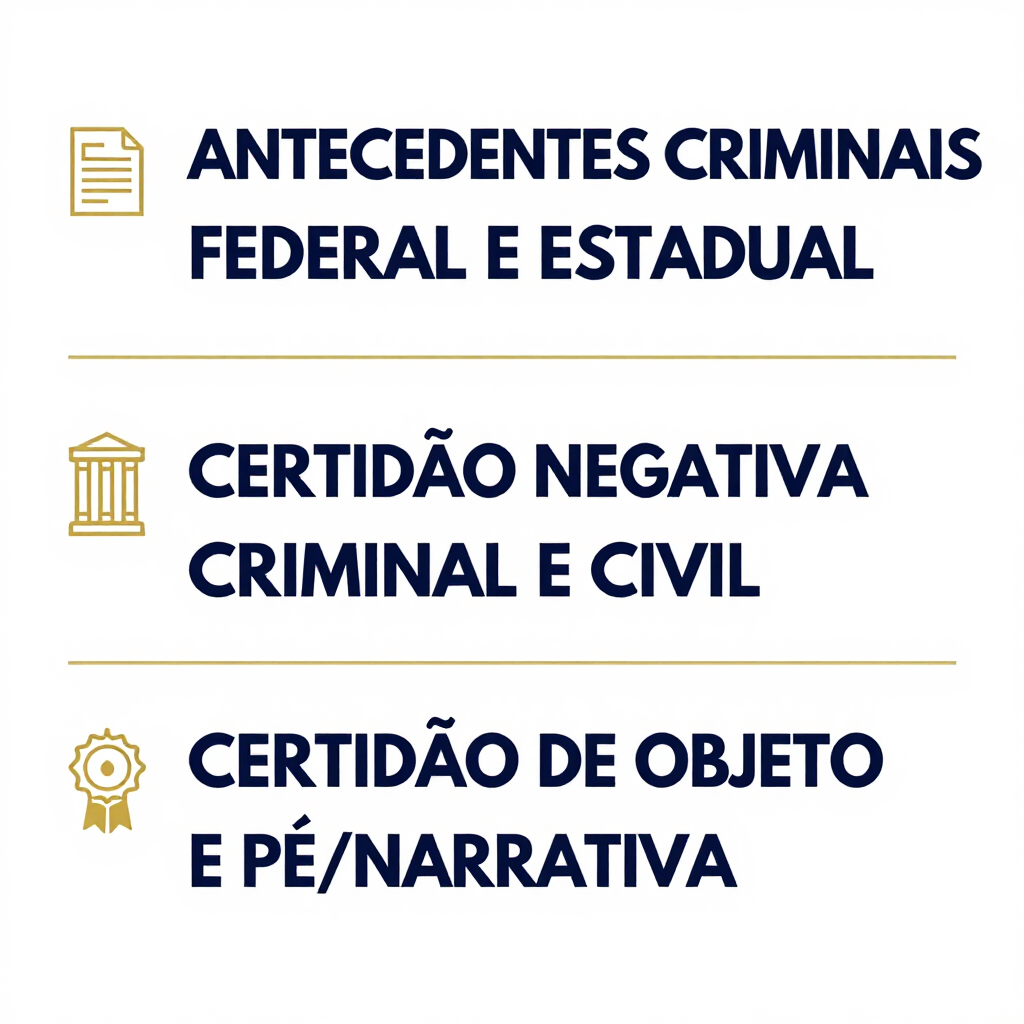 Documentos assinados e selados sobre mesa de escritório