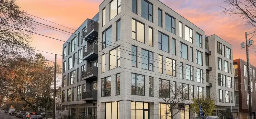 Rothko Apartment Building - a 5 story building, seen from across the street