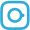Blue icon with a rounded square and circular center, resembling a camera or app logo