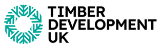 Timber Development UK logo with teal circular tree emblem and black text