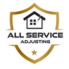 A logo for all service adjusting with a house and a star.
