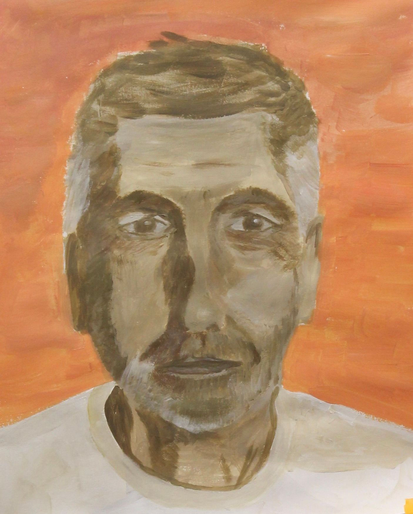 portret schilderen met acrylverf op papier