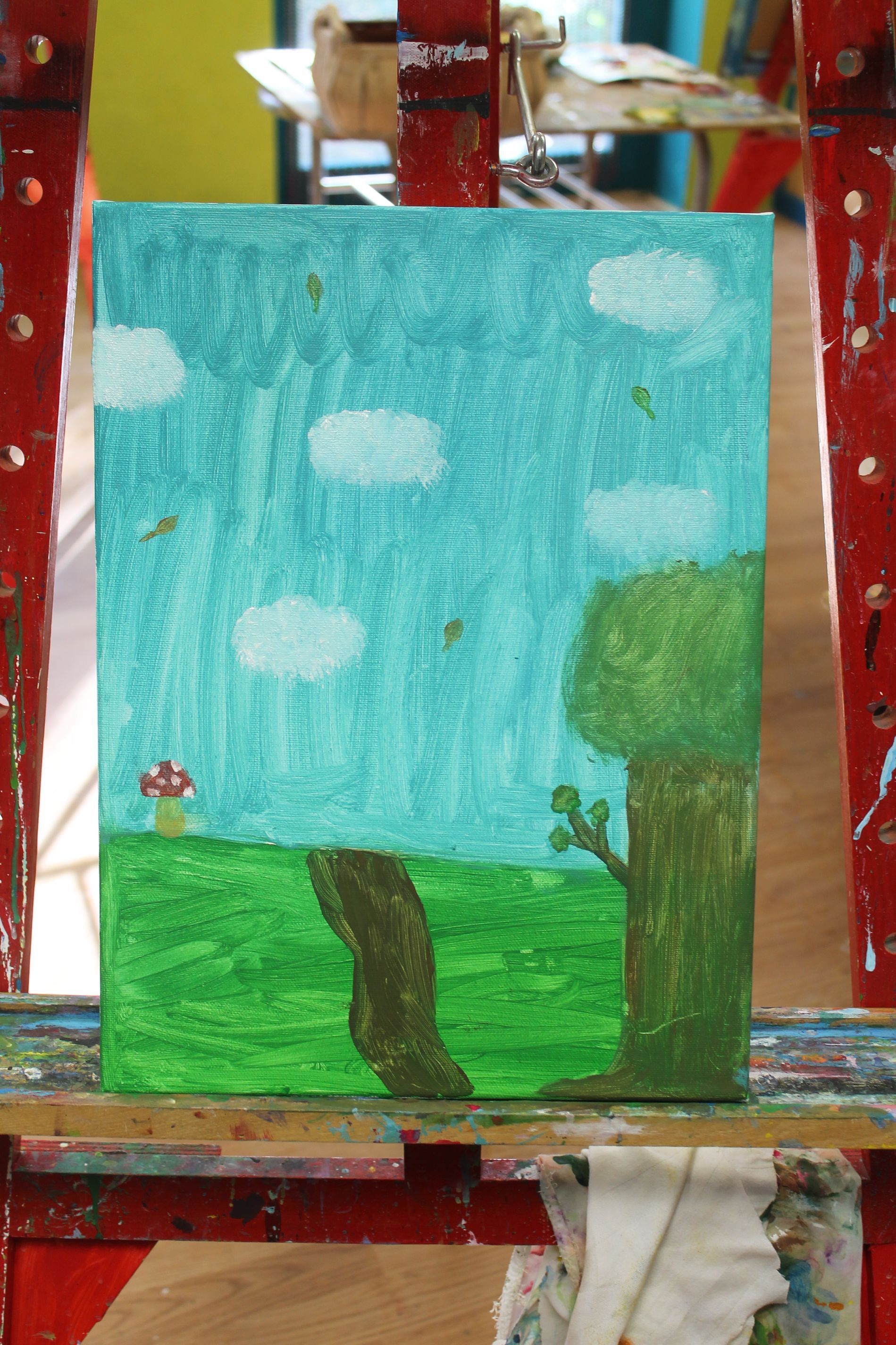 landschap met acrylverf