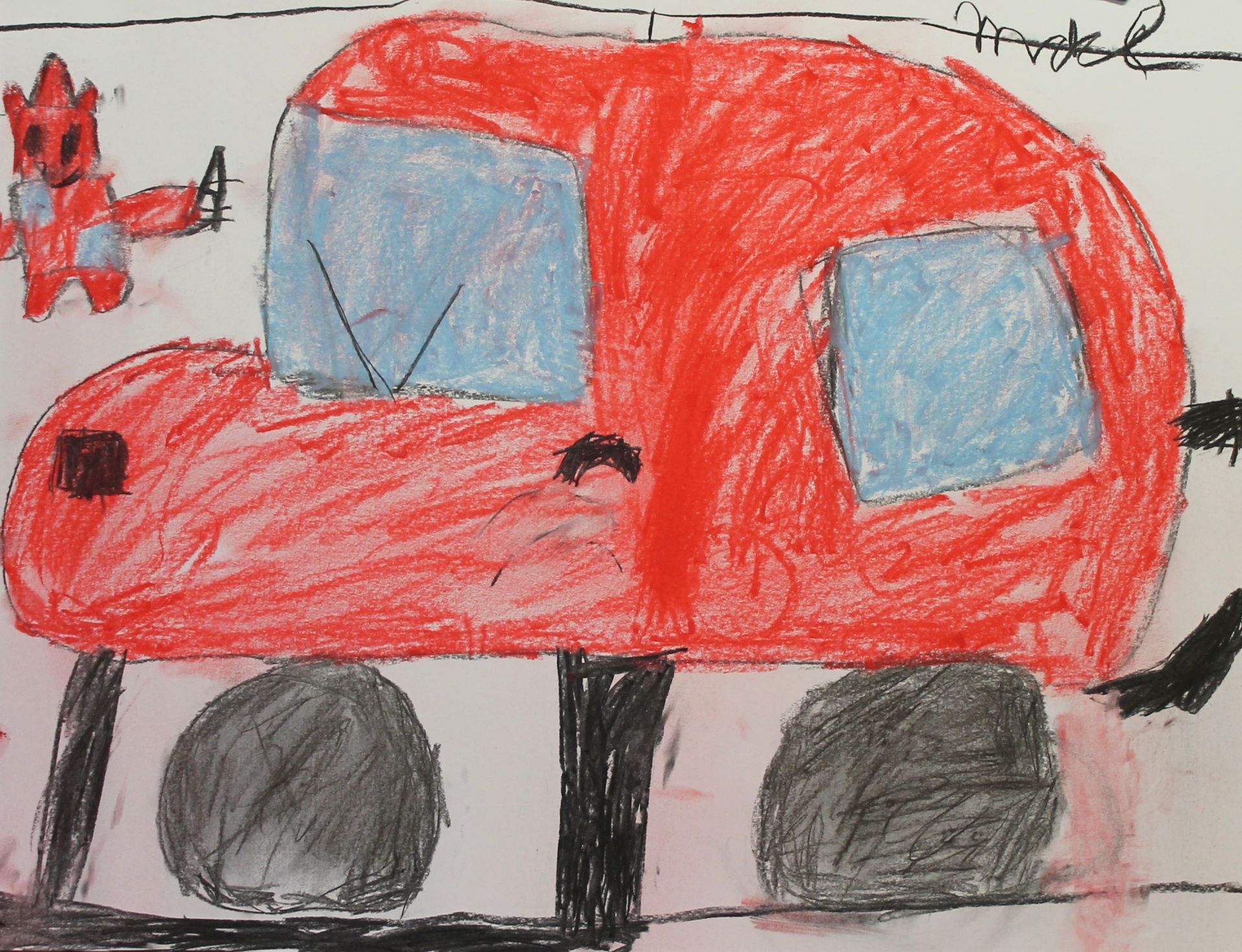 dit kunstwerk is gemaakt door een deelnemer aan de schilder- en tekencursus voor kinderen
