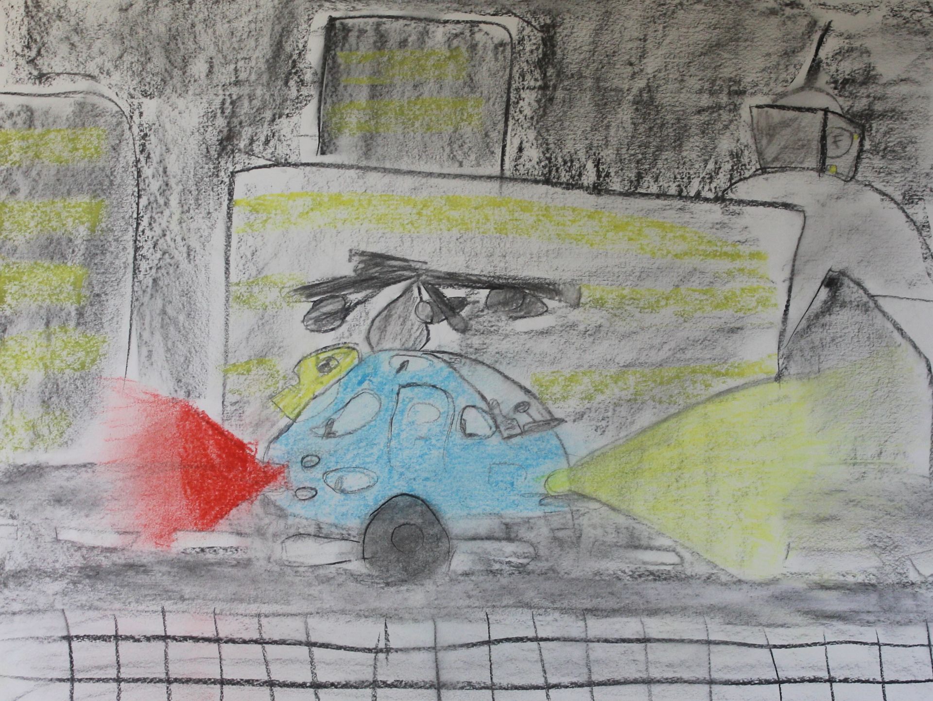 dit kunstwerk is gemaakt door een deelnemer aan de schilder- en tekencursus voor kinderen