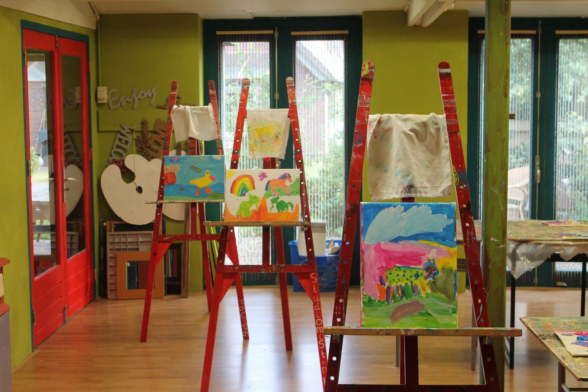 Kinderfeest-workshopschilderen bij Studio MiSt in Harderwijk