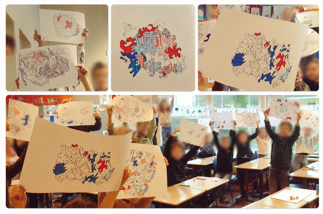 droedelen met stiften kunst met de kinderen