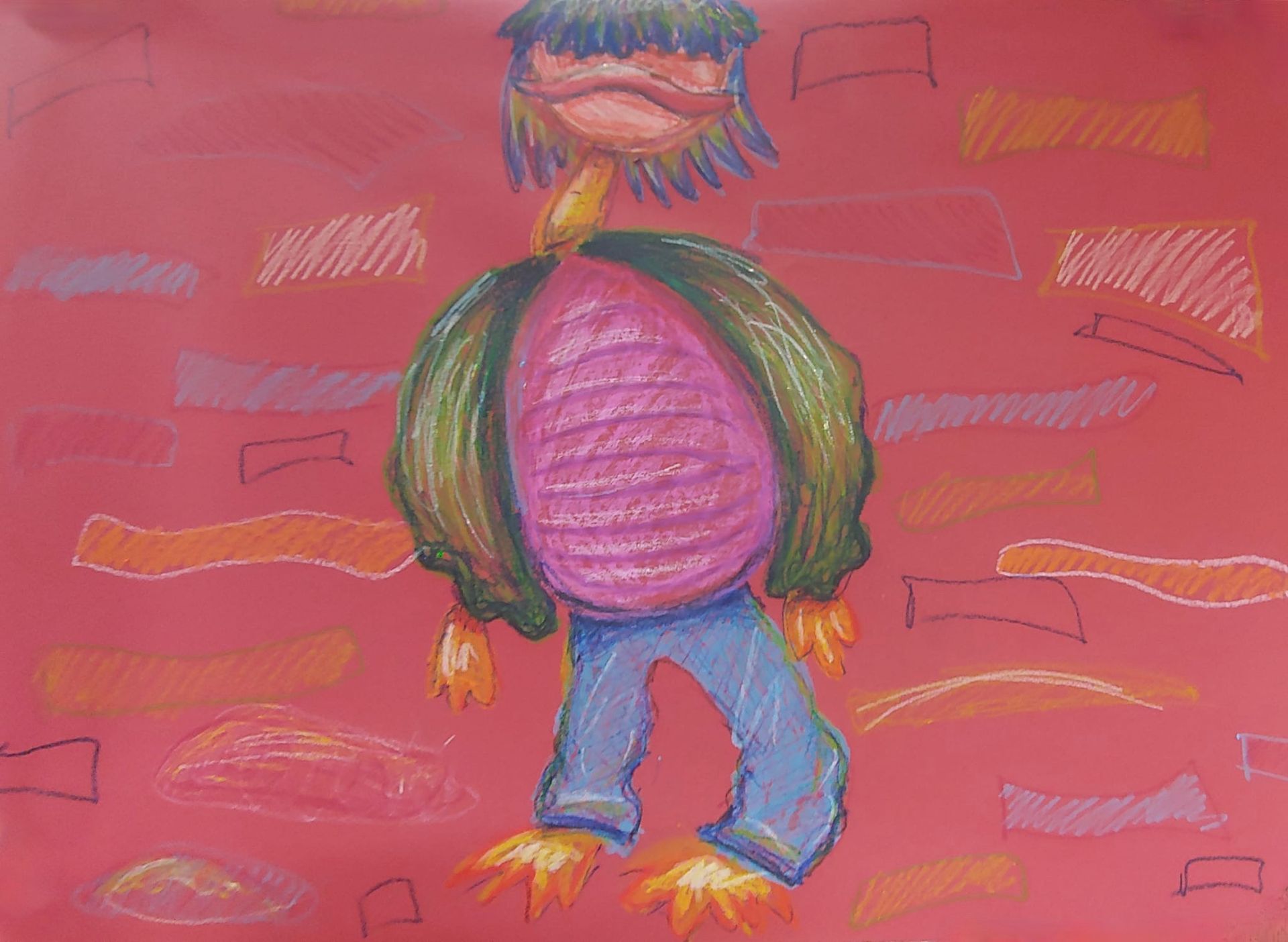 dit kunstwerk is gemaakt door de deelnemer aan de jongerencursus tekenen en schilderen