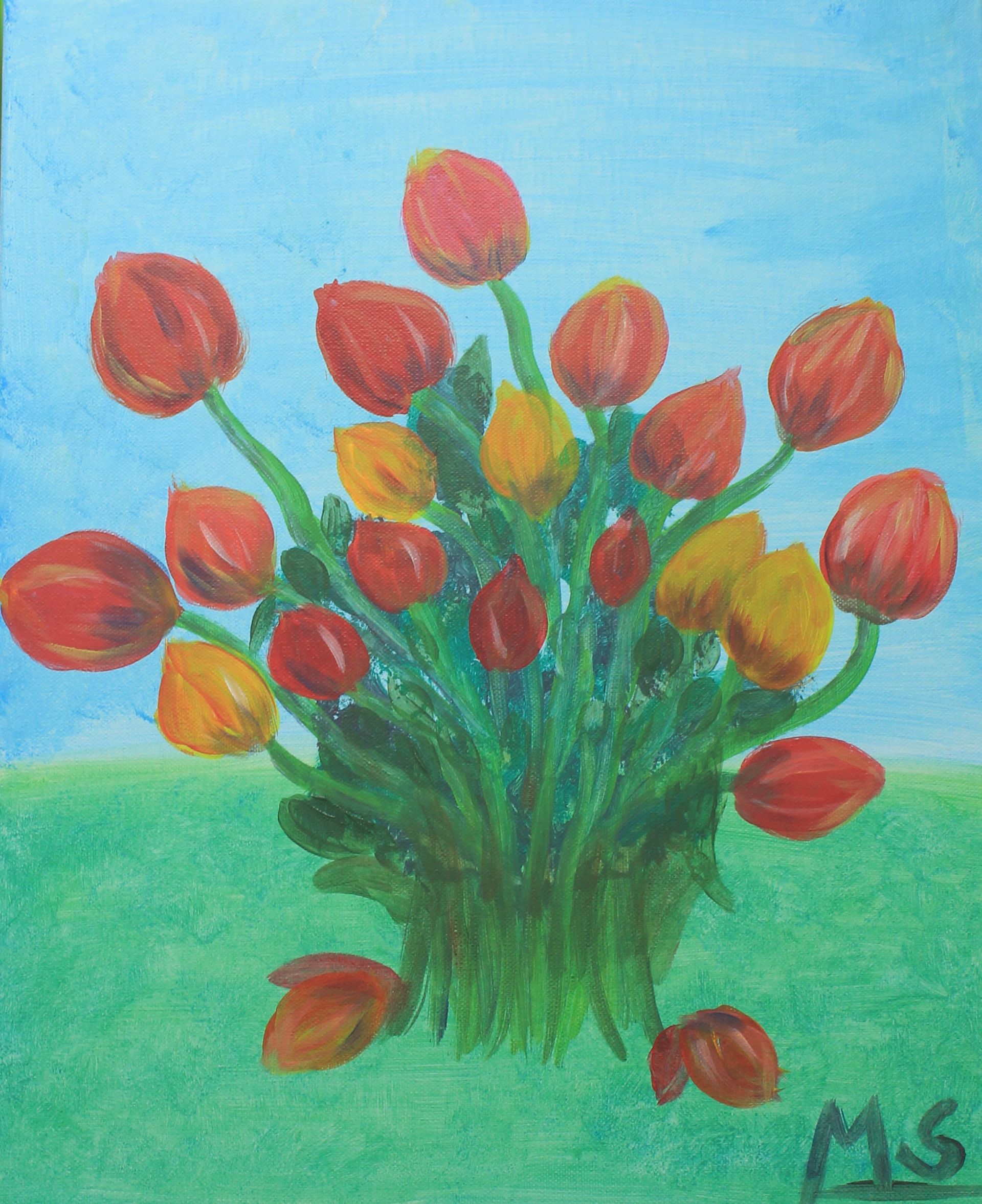 tulpen schilderen bij Studio MiSt