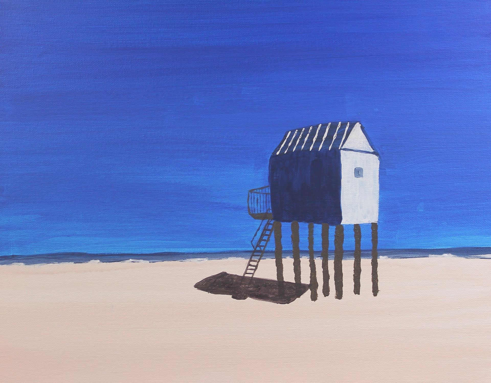 dit schilderij is gemaakt door een deelnemer aan de basiscursus schilderen in Harderwijk