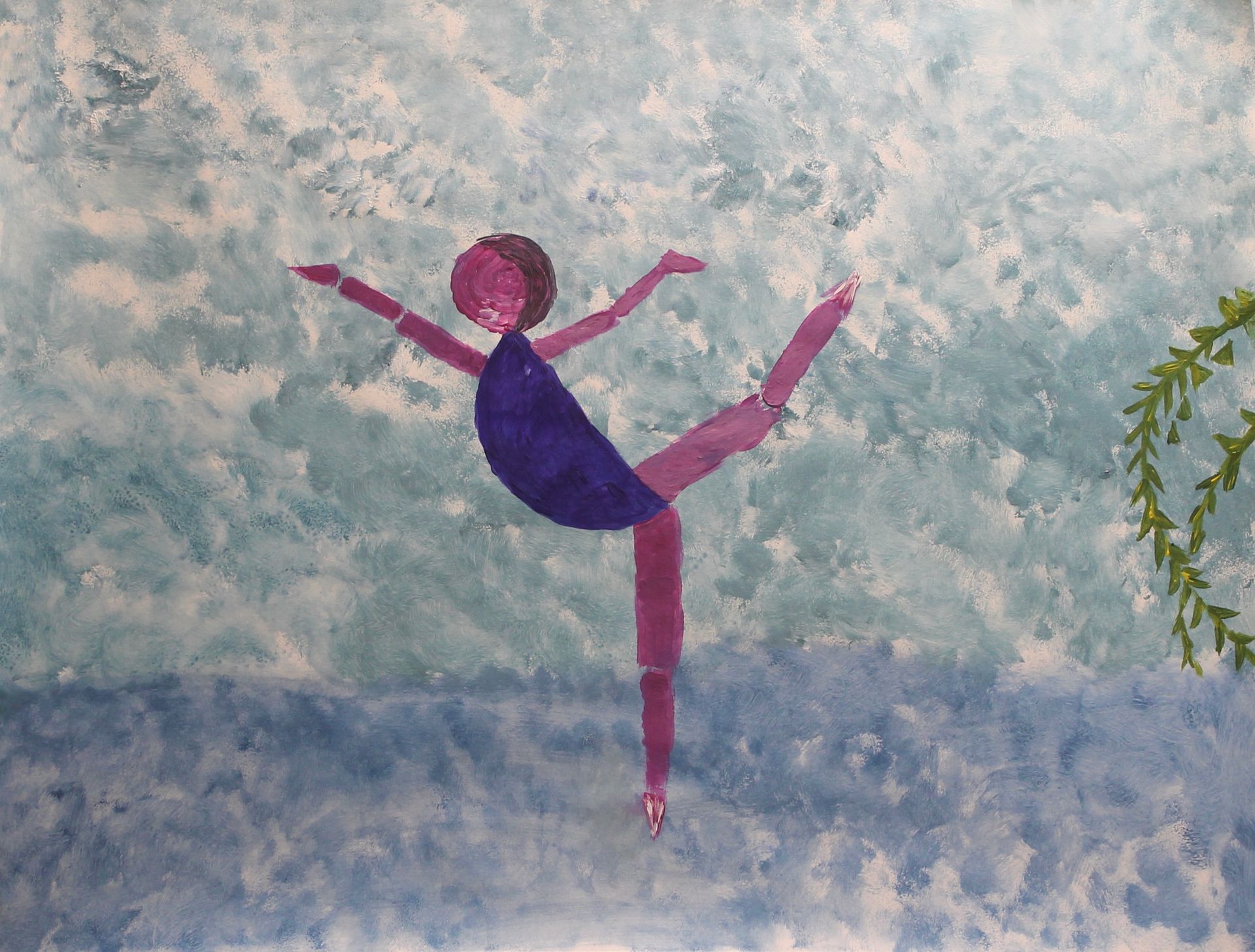 schilderij van een ballerina met basisvormen