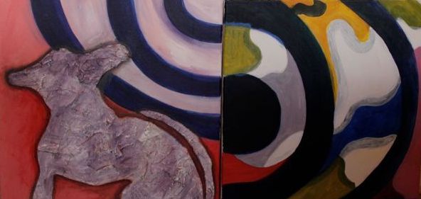 dit kunstwerk is gemaakt door de deelnemer aan de jongerencursus tekenen en schilderen