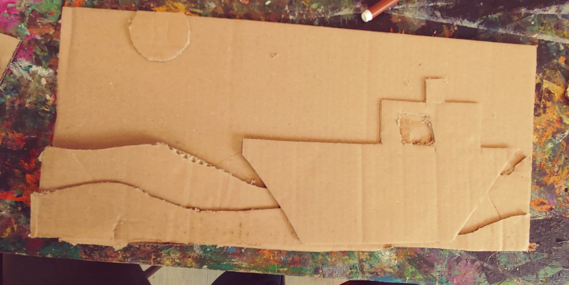 karton landschap maken met de kinderen