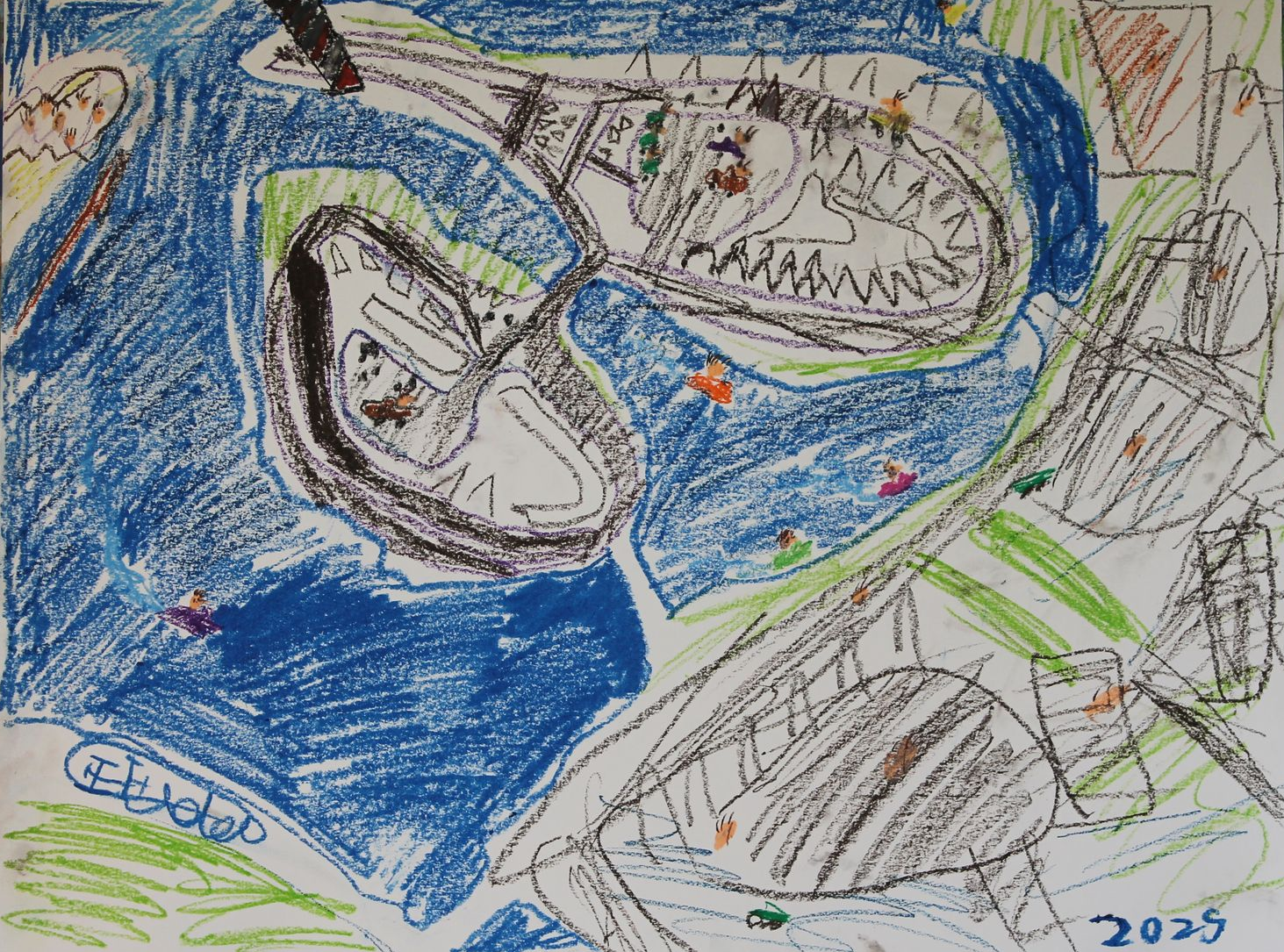 dit kunstwerk is gemaakt door een deelnemer aan de schilder- en tekencursus voor kinderen