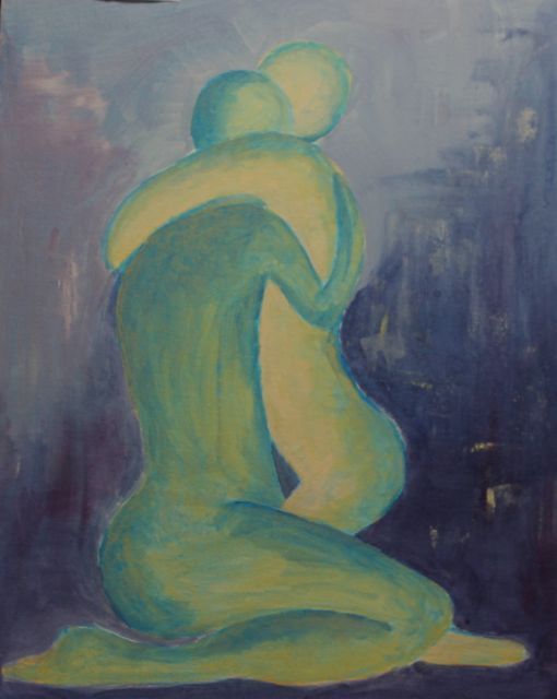 Schilderij van een figuur geschilderd door een deelnemer bij Studio MiSt in Harderwijk