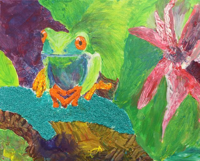 schilderij kikker