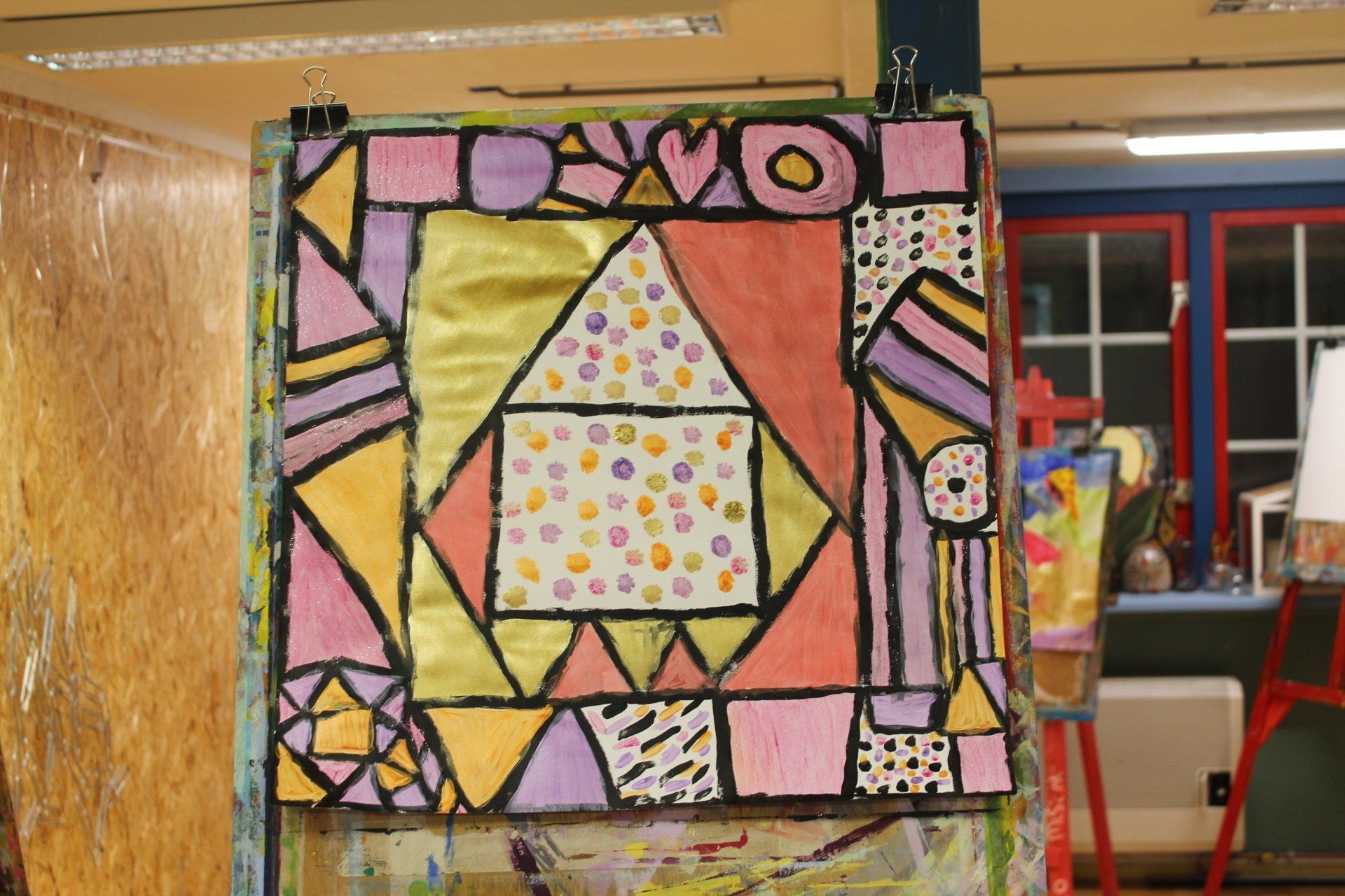 Een kleurrijk schilderij met het woord liefde erop