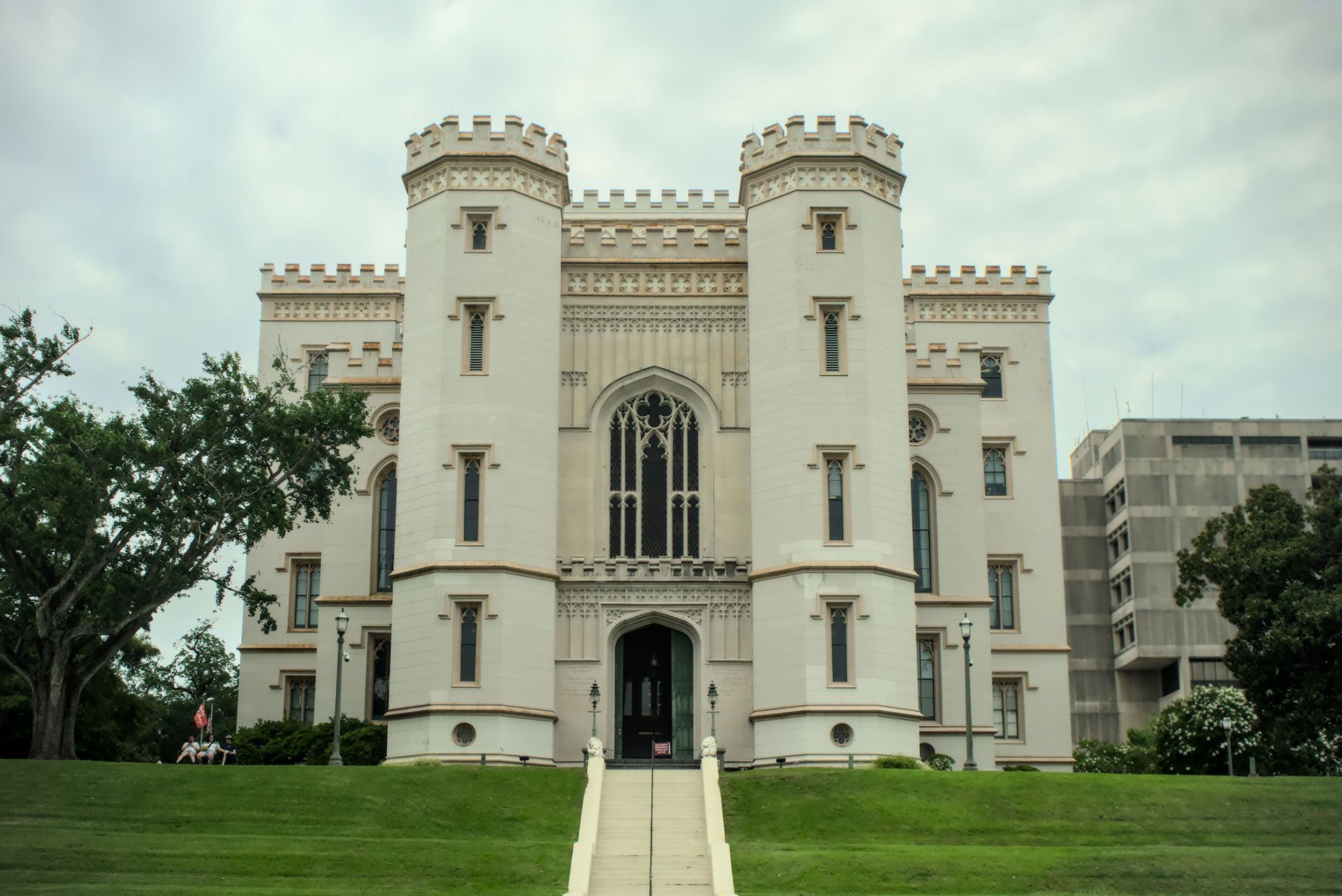 The castle-like architecture of the historic Old Louisiana State Capitol in Baton Rouge, Louisiana
