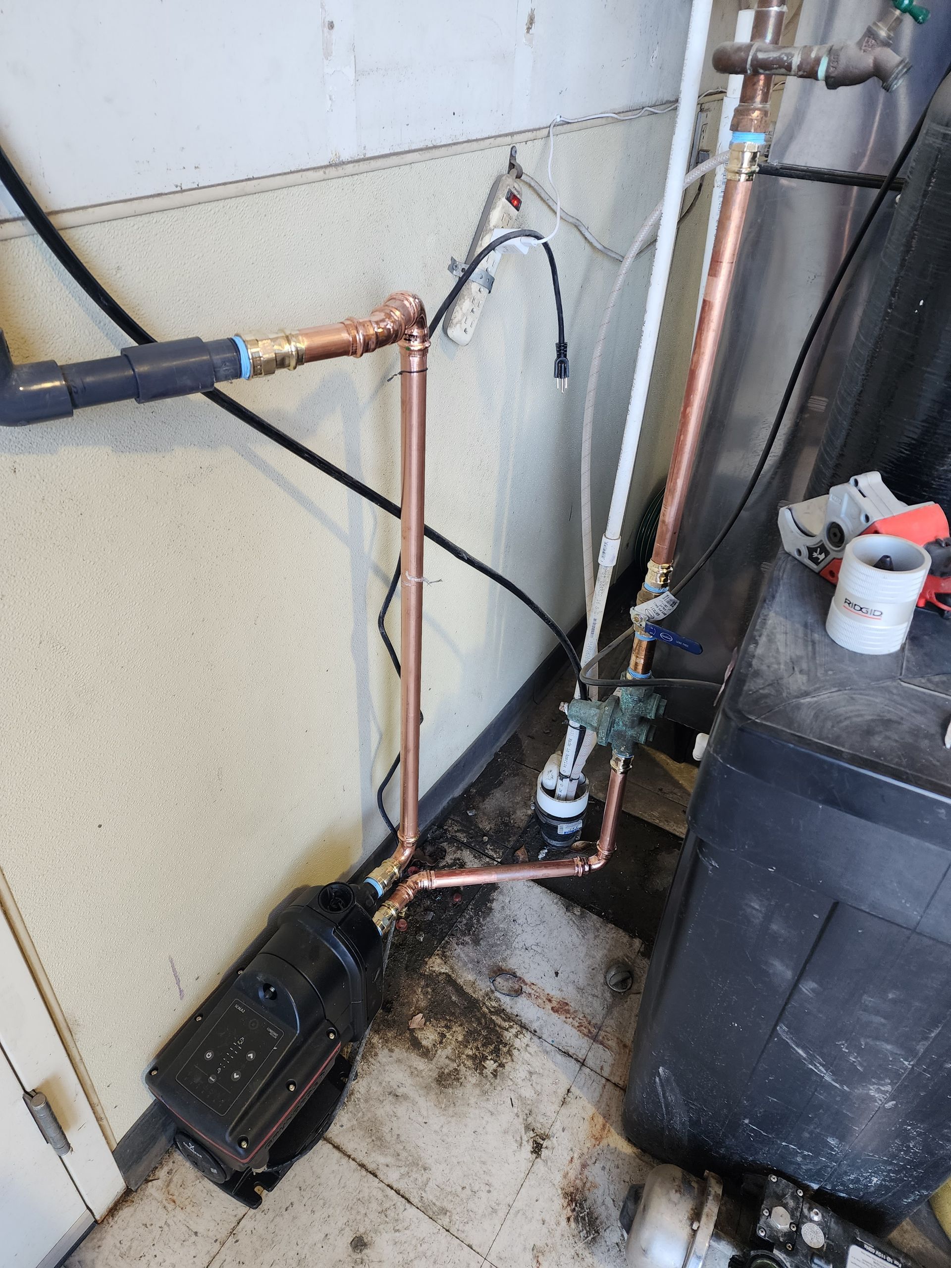HVAC tech working in house