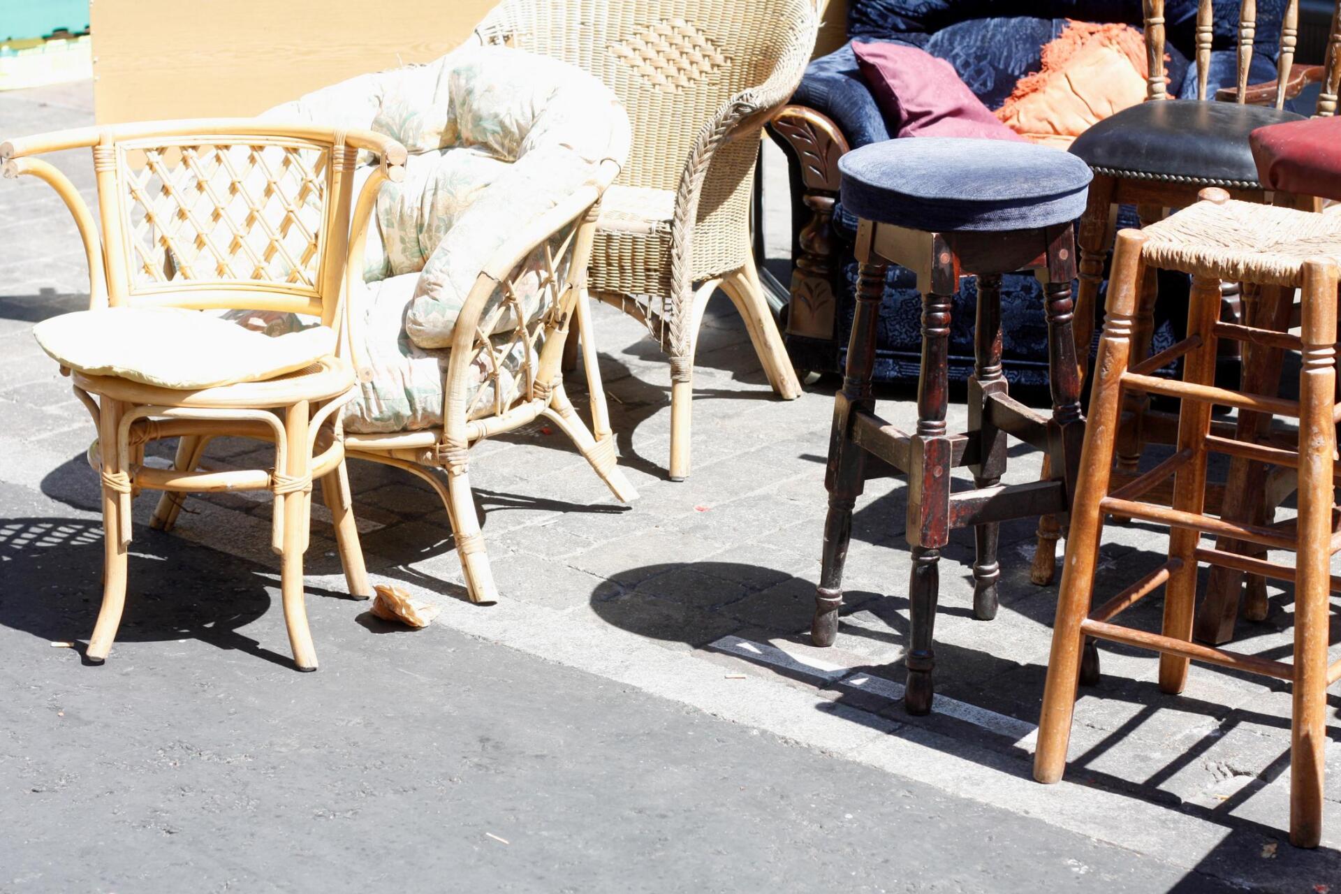 old furnitures outside the house