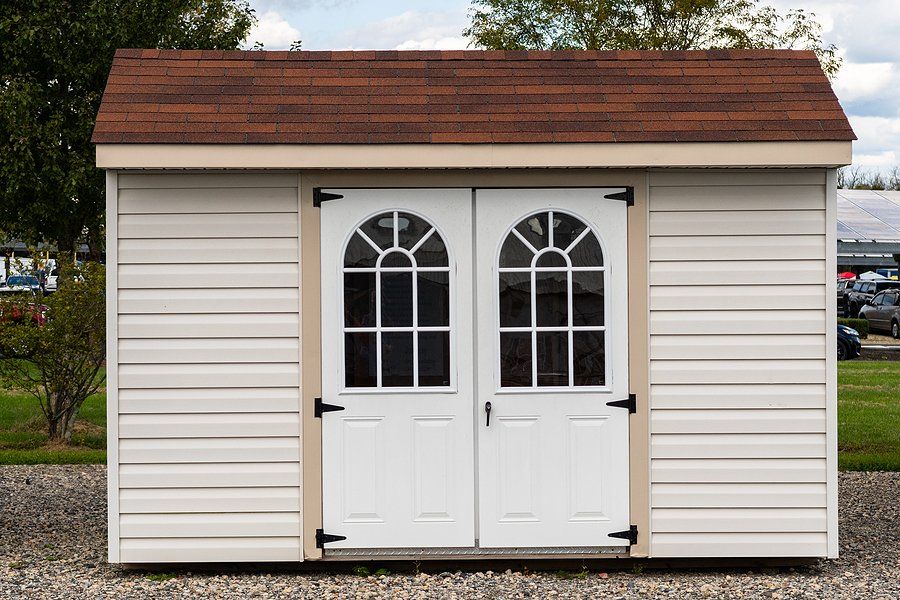 newly installed outdoor shed