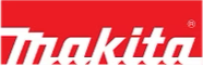 Makita logo on a red background. The word