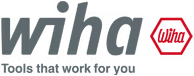 Wiha tools logo: gray text