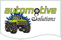 Automotive Solutions logo with green and black text and a stylized off-road vehicle