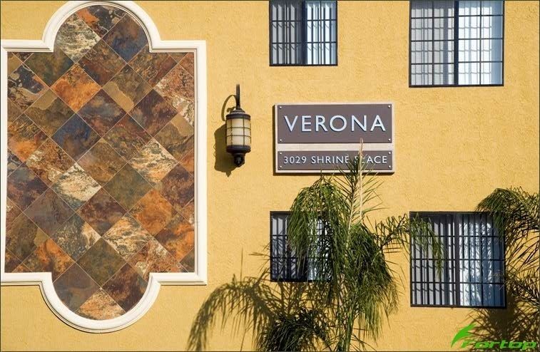 A building with a sign that says verona on it